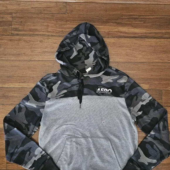 AEROPOSTALE camouflage HOODED SWEATSHIRT gray - Picture 2 of 7